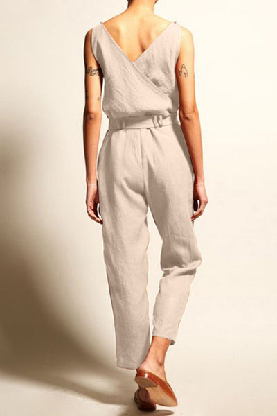 Explore More Collection - Full Size Surplice Sleeveless Jumpsuit