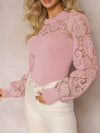 Explore More Collection - Lace Round Neck Long Sleeve T-Shirt