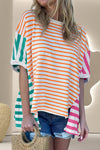 Explore More Collection - Contrast Striped Round Neck Half Sleeve T-Shirt