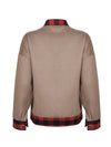 Explore More Collection - Plaid Trim Long Sleeve Jacket