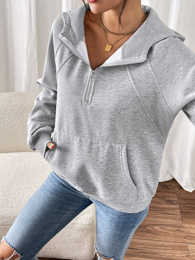 Explore More Collection - Perfee Half Zip Long Sleeve Hoodie