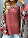 Explore More Collection - Leopard Round Neck Long Sleeve Sweatshirt