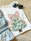 Green Floral Christmas Tree Graphic Tee