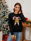 Explore More Collection - Sequin Candy Cane Round Neck Long Sleeve Sweater