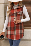 Explore More Collection - Plaid Button Up Vest Coat