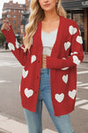 Explore More Collection - Heart Button Down Long Sleeve Cardigan