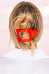 Square Flat Hair Clip | Medium | Rudolph Red