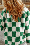 Explore More Collection - Checkered Snap Down Long Sleeve Jacket