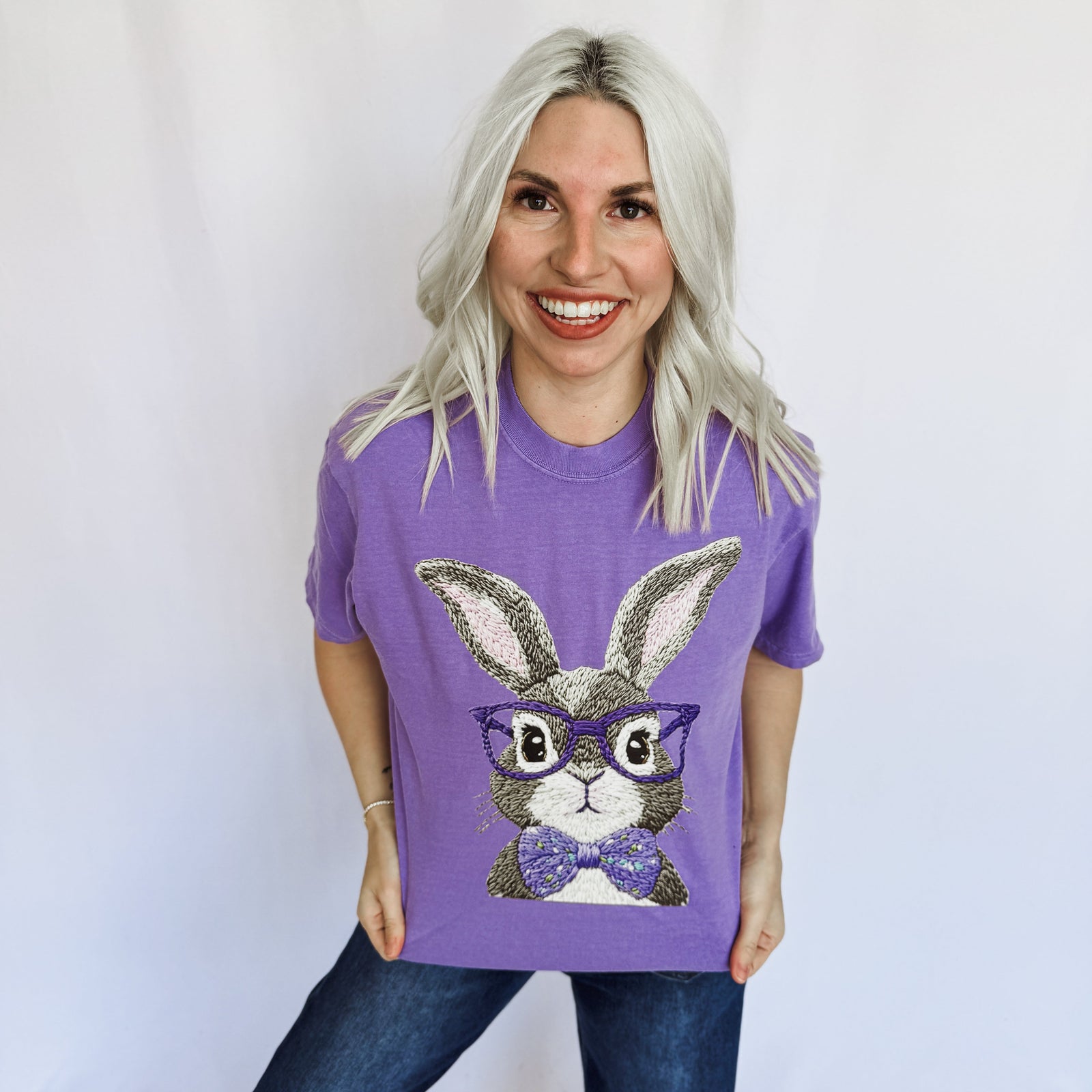 *Embroidered Bunny Graphic Tee