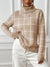 Explore More Collection - Plaid Turtleneck Long Sleeve Sweater