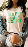 Explore More Collection - Happy Go Lucky Clovers St Patricks Graphic Tee