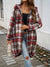 Explore More Collection - Plaid Zip Up Hooded Coat