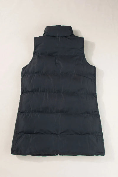 Explore More Collection - Pocketed Zip Up Vest Coat