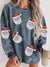 Explore More Collection - Sequin Santa Patch Ribbed Sweatshirt