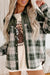 Explore More Collection - Plaid Button Up Long Sleeve Jacket