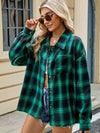 Explore More Collection - Plaid Collared Neck Long Sleeve Shirt