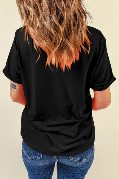 Explore More Collection - Letter Graphic Round Neck Short Sleeve T-Shirt