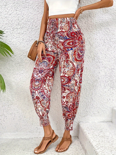 Explore More Collection - Printed High Waist Pants