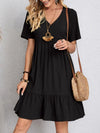 Explore More Collection - Full Size V-Neck Short Sleeve Dress