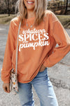 Explore More Collection - Letter Graphic Round Neck Long Sleeve Oversize Sweatshirt