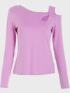 Explore More Collection - Cutout Asymmetrical Neck Long Sleeve T-Shirt