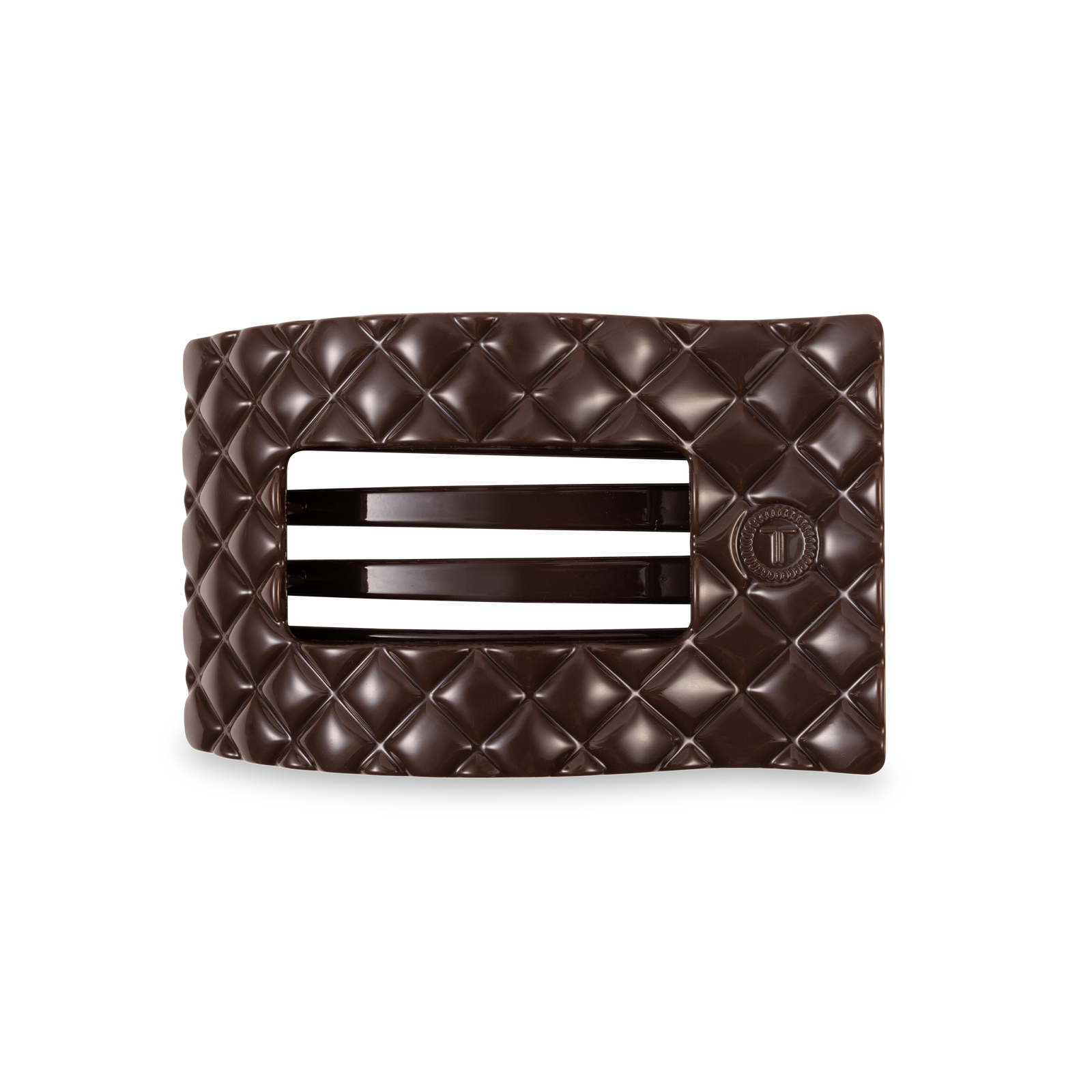 Flat Rectangle Hair Clip | Medium | Truly Taupe Quilted