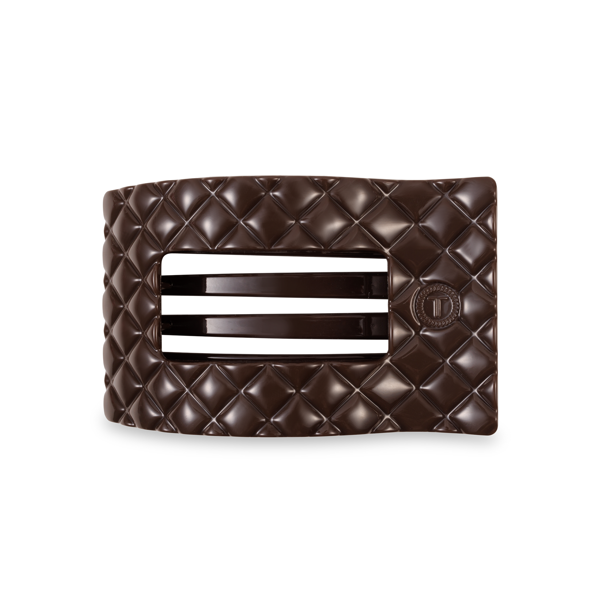 Flat Rectangle Hair Clip | Medium | Truly Taupe Quilted