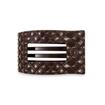 Flat Rectangle Hair Clip | Medium | Truly Taupe Quilted