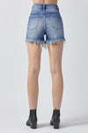 Explore More Collection - RISEN Raw Hem Asymmetrical Waist Denim Shorts