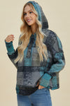 Explore More Collection - Double Take Full Size Plaid Dropped Shoulder Hoodie