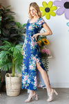 Explore More Collection - Heimish Full Size Floral Short Sleeve Slit Dress