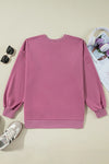 Explore More Collection - High-Low Round Neck Long Sleeve Sweatshirt