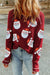 Explore More Collection - Sequin Santa Round Neck Long Sleeve Blouse