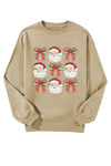 Explore More Collection - Santa Graphic Round Neck Long Sleeve Sweatshirt