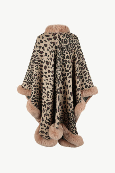 Explore More Collection - Leopard Open Front Poncho