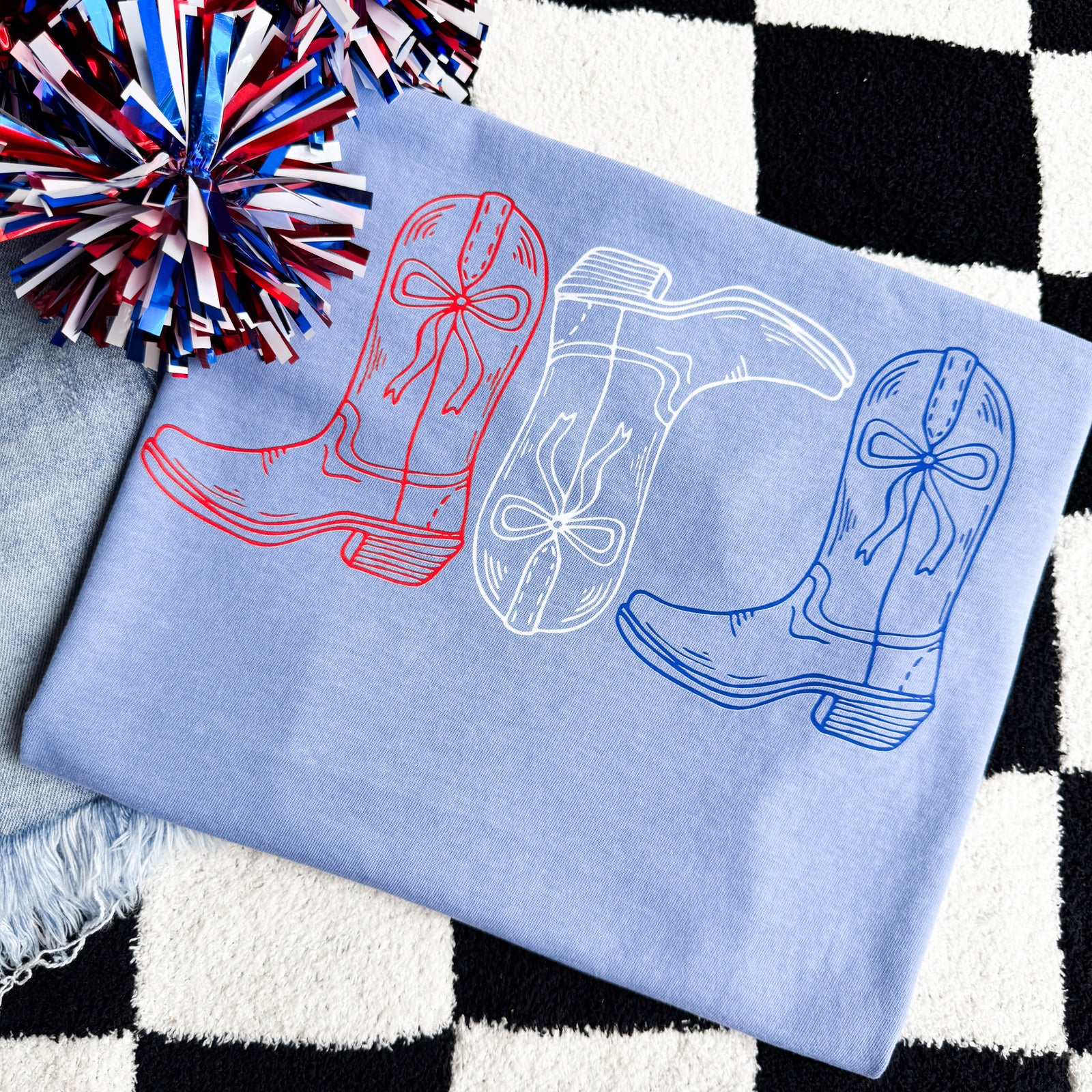 Explore More Collection - Explore More Collection - Simple Patriotic Boots Graphic Tee