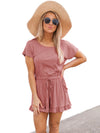 Explore More Collection - Ruffled Boat Neck Short Sleeve Romper