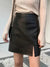 Explore More Collection - PU Leather Slit Mini Skirt