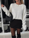 Explore More Collection - Bow Slit Back Round Neck Sweater