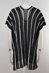 Explore More Collection - Slit Openwork Striped V-Neck Cover-Up