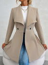 Explore More Collection - Collared Neck Button Up Long Sleeve Coat