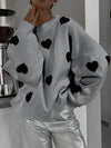 Explore More Collection - Valentine’s Day Heart Round Neck Long Sleeve Sweater