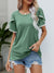 Explore More Collection - Pom-Pom Trim Flutter Sleeve Round Neck T-Shirt