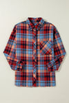 Explore More Collection - Plaid Collared Neck Long Sleeve Shirt