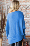 Explore More Collection - First Love Full Size Asymmetrical Hem Dolman Sleeve Sweater