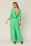 Explore More Collection - Double Take Full Size Half Sleeve Wide Leg Jumpsuit