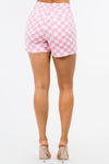 Explore More Collection - American Bazi High Waist Contrast Checkered Shorts