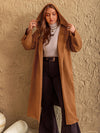 Explore More Collection - Plus Size Tied Long Sleeve Hooded Coat with Pockets