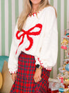 Explore More Collection - Bow Round Neck Long Sleeve Sweater