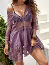 Explore More Collection - Lace Detail Plunge Cover-Up Dress